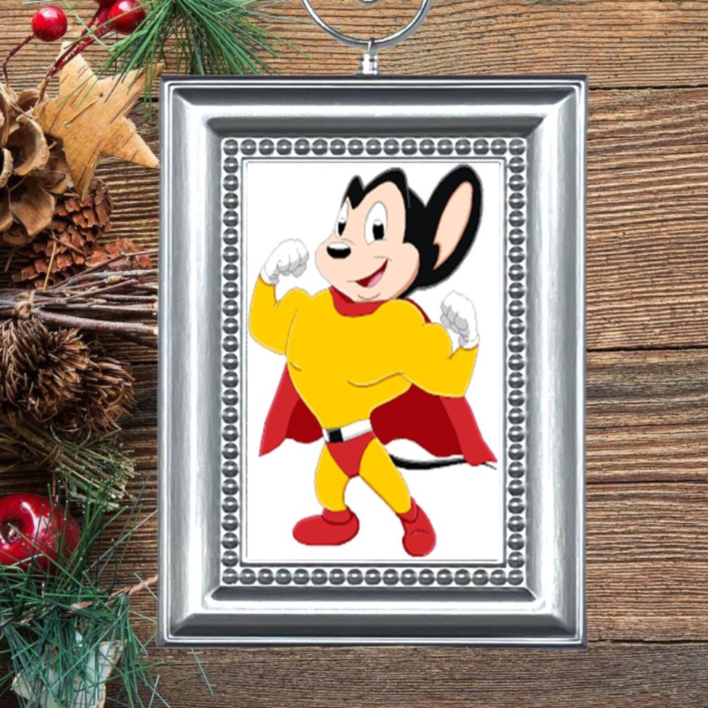 Mighty Mouse Retro Nostalgic Christmas Tree Ornament